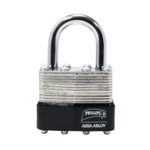 PHILLIPS-ASSA ABLOY, MX2499, Candado Laminado 40 / Llave Master con 4 Pernos de Combinación /Posee Doble Cerrojo para brindar Ma