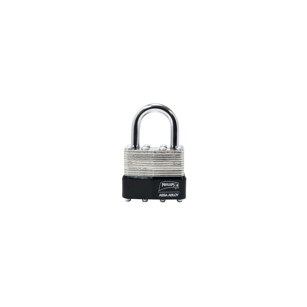 PHILLIPS-ASSA ABLOY, MX2499, Candado Laminado 40 / Llave Master con 4 Pernos de Combinación /Posee Doble Cerrojo para brindar Ma
