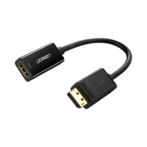 UGREEN, 40363, Convertidor DisplayPort a HDMI 4K| 3D | HDR | Blindaje interno | Botón Liberador | Carcasa de ABS | Plug & Play |