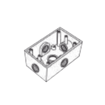 RAWELT, RR-2748, Caja Condulet FS de 1 (25.4 mm) con cinco bocas a prueba de intemperie.