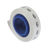 PANDUIT, PMDR-6, Rollo de Etiquetas Marcadoras, Pre-Impresos con el Número 6, de 2.4 metros, Color Blanco