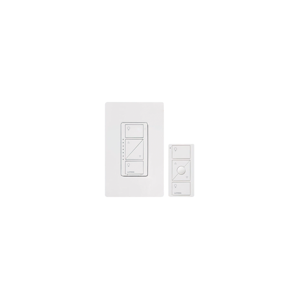 LUTRON CASETA WIRELESS, PPKG1WWH, (Caseta Wireless) Kit, Atenuador, control remoto PICO y tapa.