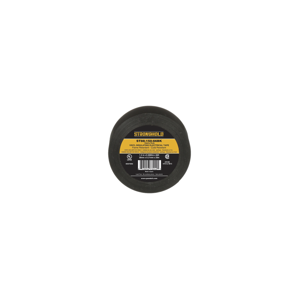 PANDUIT, ST88-150-66BK, Cinta Eléctrica STRONGHOLD para Aislar, de PVC, Trabajo Pesado Eléctrico Industrial (Soporta UV, abrasió