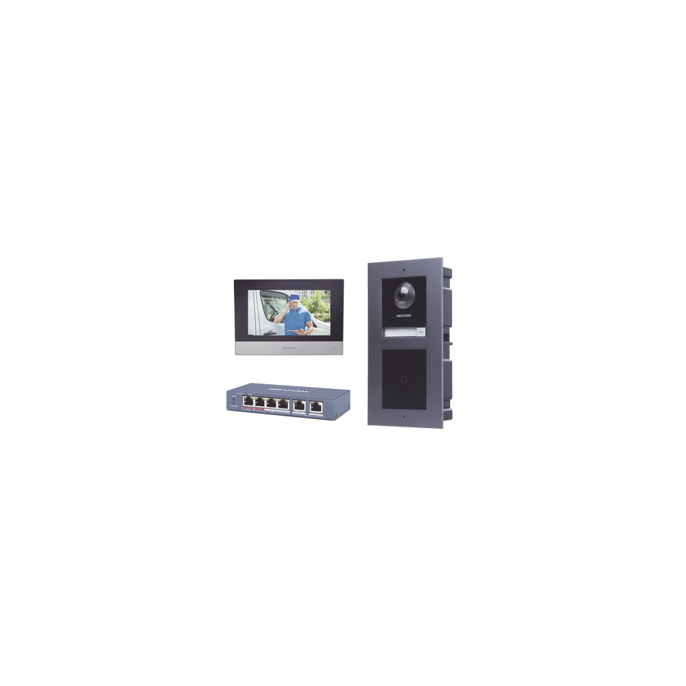 HIKVISION, DSKIS601-V2, KIT de Videoportero IP con llamada a App de Smartphone y Lector de Tarjetas EM / 2da Generación (Modular