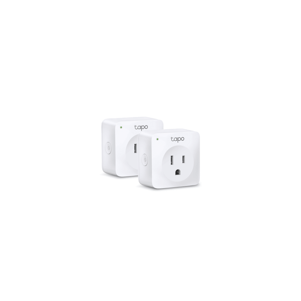 TP-LINK, TAPOP100-2P, Mini tomacorriente inteligente Wi-Fi, 100 - 120V~, 50/60Hz, 15.0A, compatible con Amazon Alexa y Google As