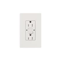LUTRON ELECTRONICS, CAR15GFSTWHS, Tomacorriente 125V 15A resistente a manipulaciones, color blanco.
