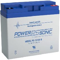 POWER SONIC, PS-12180-B, Batería 12V, 18AH, Para Respaldo, Tecnologías AGM/VRLA, Diseño De Vida Útil 5 Años, Terminales Tipo B, 