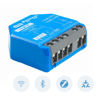 SHELLY, SHELLY1GEN4, Relevador inalámbrico inteligente 16A, 110-240 V / 1 salida de contacto seco / compatible con asistente de 