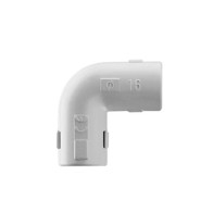 GEWISS, DX-40-320, Unión en L (Codo) para tubería rígida, recomendado para cable eléctrico, PVC Auto-extinguible, de 20 mm