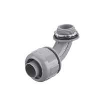 HUBBELL, HUB-P0759-NGY, Conector Curvo 90° de Nylon de 3/4 para Tubería Liquidtight Polytuff.