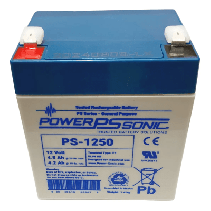 POWER SONIC, PS1250F1SYS, Batería 12V, 4.5AH, Para Respaldo, Tecnologías AGM/VRLA, 5 Años Vida Útil, Terminales F1, Reconocida U
