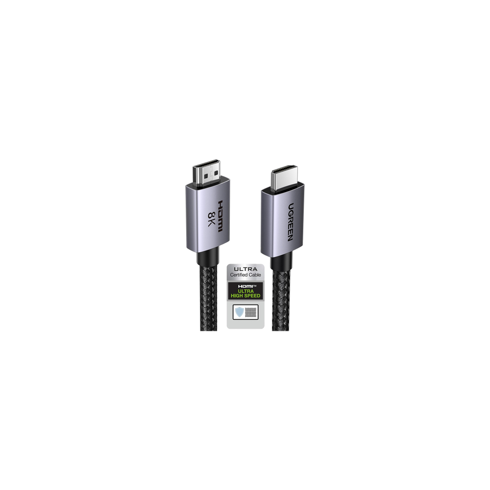 UGREEN, 25910, Cable HDMI 2.1 de 8K@60Hz | 2 m | 48Gbps | HDR10+ | 3D Inversivo| eARC | Dolby ATMOS | VVR | QMS | QFT | ALLM | 3