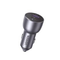 UGREEN, 60980, Cargador de Auto 52.5W | Puerto USB-A y USB-C | Carga Rápida | Compatible con Vehículos de 12 y 24 VCD | PD3.0 + 