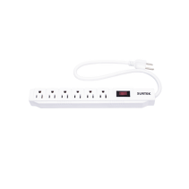 SURTEK, SYS-136221, Multicontacto con Supresor de Picos 450 Joules, Voltaje de Entrada: 127 Vca NEMA 5-15P, Con 6 Salidas NEMA 5