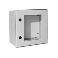 PRECISION, PST-4040-20PT, Gabinete de Poliéster IP65 Puerta Transparente, Uso en Intemperie (400 x 400 x 200 mm) con Placa Trase