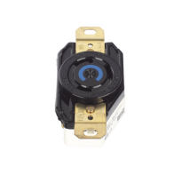 HUBBELL, HUB-HBL-2620, Receptáculo de Media Vuelta Industrial 30 A 250 V CA 2 Polos 3 Hilos (Nema L6-30R) Color Negro.