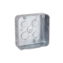 RACO, HUB-247, Caja Cuadrada 4 11/16 / Profundidad 1 1/2 / 11 Entradas 1/2 , 6 Entradas 3/4 / Troquelada.