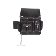 URREA, SYS-BN133, Estuche porta herramienta de piel con cinturón, con 10 bolsillos, medidas 25.4 x 25.4 cm.