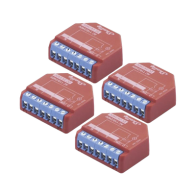 SHELLY, SHELLYPLUS1PMK4, KIT de 4 piezas Relevador inalámbrico inteligente 16A, 110-230 V, medición de consumo, compatible con a