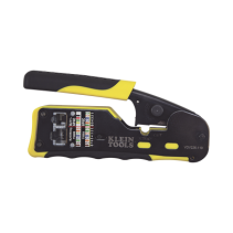 KLEIN TOOLS, VDV226-110, Ponchadora/Pelacables/Cortacables con Matraca para Conectores Pass-Thru RJ45 y Conectores Estándar RJ11