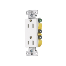 HUBBELL, HUB-RRD15W, Contacto Duplex Decorador 15A 125V, 2 Polos, 3 Hilos, Color Blanco (Nema5-15R).
