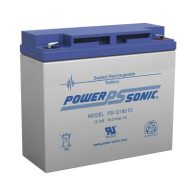POWER SONIC, PS-12180-F2, Batería 12V, 18AH, Para Respaldo, Tecnologías AGM/VRLA, Diseño De Vida Útil 5 Años, Terminales Tipo F2