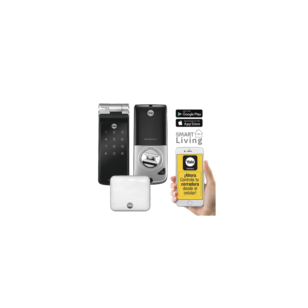 YALE-ASSA ABLOY, MX89368, Kit de Hub con Cerradura YDF40A: Código, Biometria y apertura Smartphone en cualquier parte el Mundo