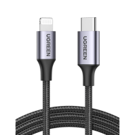 UGREEN, 60761, Cable USB-C a Lightning | 2 Metros | Certificado MFi | Carga Rápida 60W | 480 Mbps | Conector C94 | Adecuado para