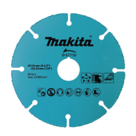 MAKITA, B-57716, Disco de carburo de tugsteno 4 1/2 multi-material para esmeriladora, Ideal para Yeso y Epóxicos.