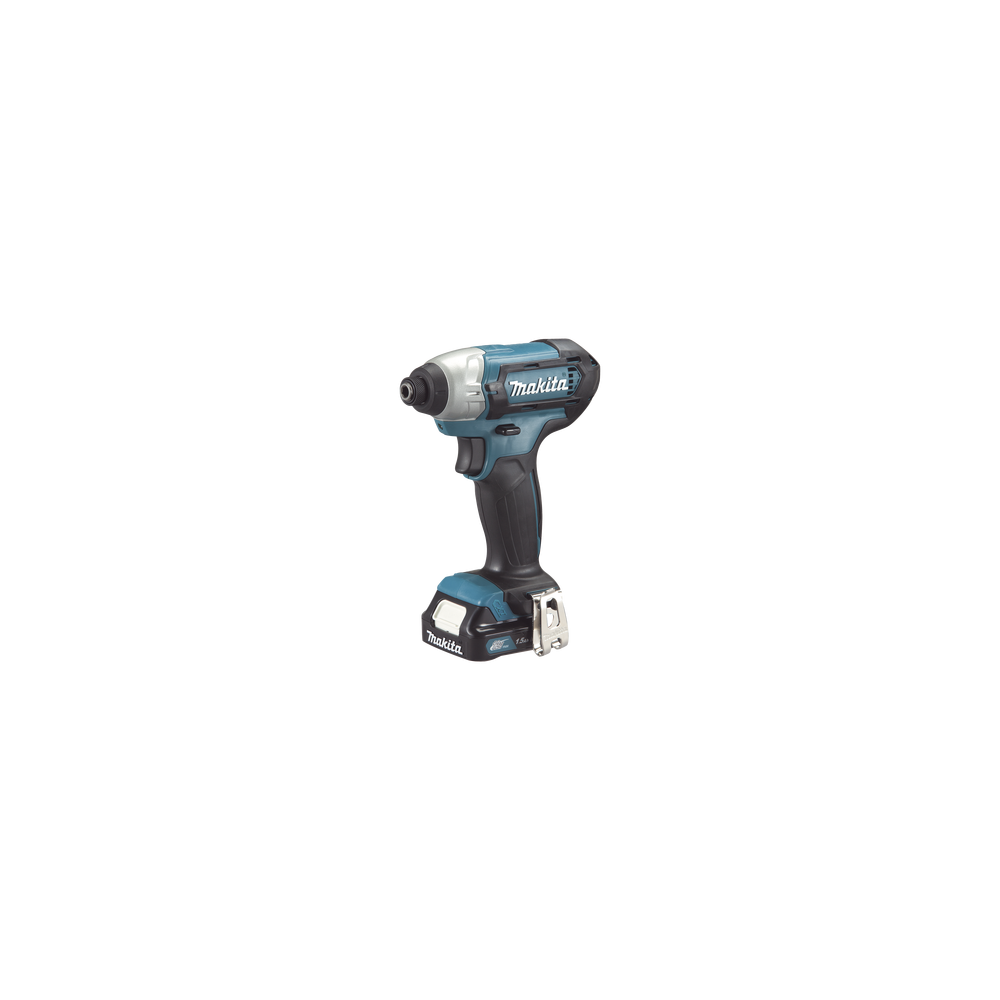 MAKITA, TD1-10D-WYE, Atornillador de Impacto, entrada hexagonal de ¼”. 2 baterías de 12v de 1.5 amperes y cargador.