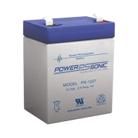 POWER SONIC, PS1227, Batería 12V, 2.9AH, Para Respaldo, Tecnologías AGM/VRLA, 5 Años Vida Útil, Terminales F1, Reconocida UL