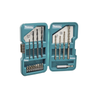 MAKITA, D-45836, Juego de accesorios multipropósito 17 piezas para metal, concreto, madera y puntas para atornillar.