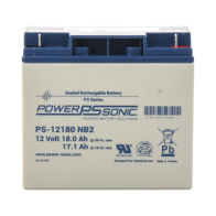 POWER SONIC, PS-12180-NB2, Batería 12V, 18AH, Para Respaldo, Tecnologías AGM/VRLA, Diseño De Vida Útil 5 Años, Terminales Tipo N