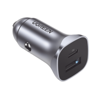 UGREEN, 30780, Cargador de Auto 24W | Puerto USB-A y USB-C | Carga Rápida | Compatible con Vehículos de 12 y 24 VCD | PD3.0 + QC