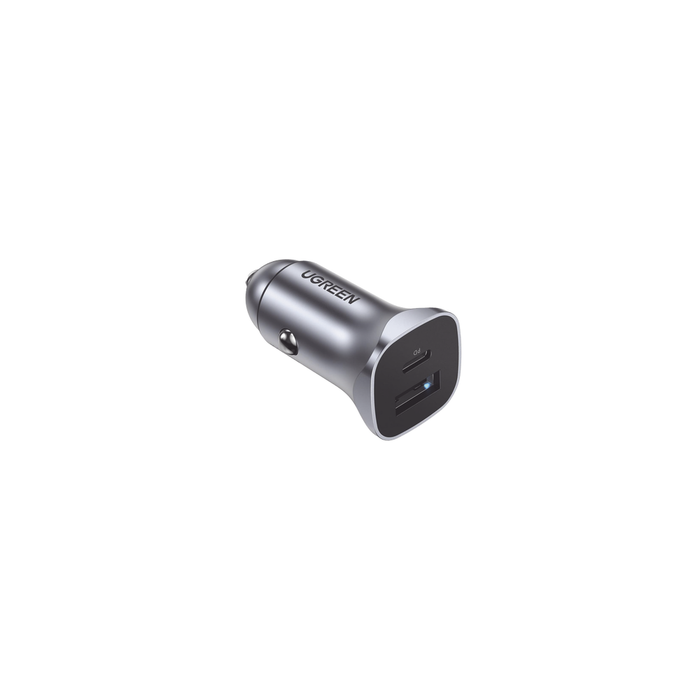 UGREEN, 30780, Cargador de Auto 24W | Puerto USB-A y USB-C | Carga Rápida | Compatible con Vehículos de 12 y 24 VCD | PD3.0 + QC