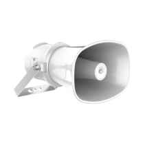 HIKVISION, DS-QAZ1307G1T-E, Altavoz IP Tipo Trompeta | 7 Watts | PoE+ | Integración con Hik-Central Professional | Reproducción 