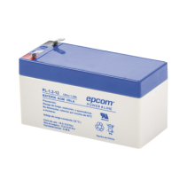 EPCOM POWERLINE, PL-1.2-12, Batería 12 Vcc / 1.2 Ah / UL / Tecnología AGM-VRLA / Para uso en equipo electrónico Alarmas de intru