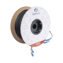 LINKEDPRO BY EPCOM, EF-100-SC, Carrete de Fibra Óptica Monomodo con Conectores SC-SC Duplex, Reforzada con Kevlar, de 100 metros