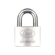 LOCK, SYS-LCA-C40, Candado de hierro alta seguridad con llave de disco/ Acabado Cromado/ Llaves Abloy/ Medida de Horquilla 34 mm