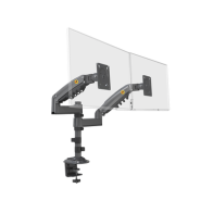 NB-EPCOM, H180GNB, Montaje de Escritorio articulado para 2 monitores de 17 a 27 / Soporta hasta 9kg por monitor / Vesa 75 x 75 /