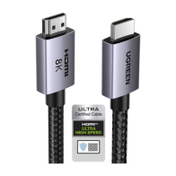 UGREEN, 25911, Cable HDMI 2.1 de 8K@60Hz | 3 metros | 48Gbps | HDR10+ | 3D Inversivo| eARC | Dolby ATMOS | VVR | QMS | QFT | ALL