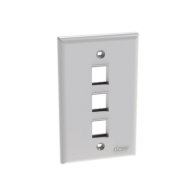 PANDUIT, NK3FNWH, Placa de Pared Vertical, Salida Para 3 Puertos Keystone, Color Blanco