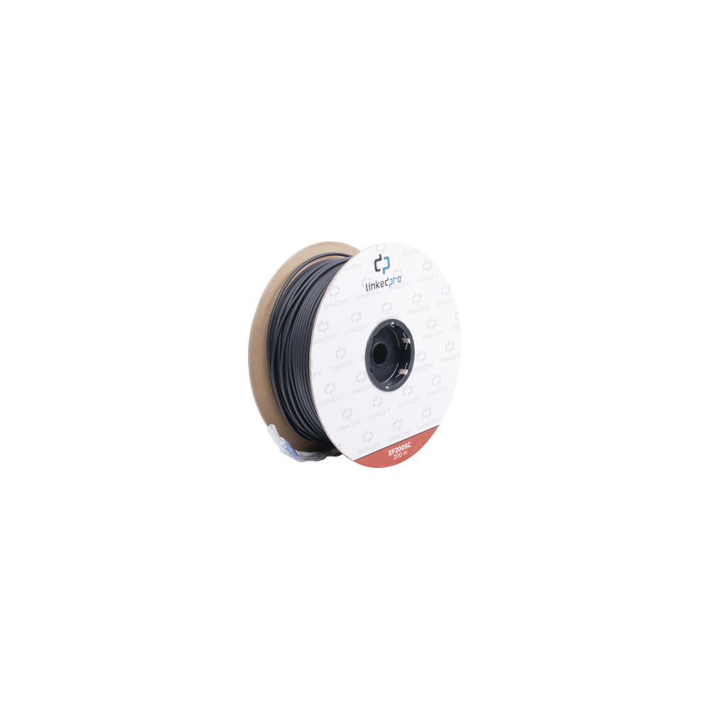 LINKEDPRO BY EPCOM, EF-200-SC, Carrete de Fibra Óptica Monomodo con Conectores SC-SC Duplex, Reforzada con Kevlar, de 200 metros