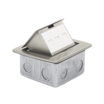 THORSMAN, TH-MC-PD, Mini caja de piso rectangular para datos y conectores tipo Keystone, Color y material en acero inoxidable (3