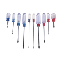 EPCOM POWERLINE, EP-970A, Juego de 10 Desarmadores Mango Plástico (Uso Ligero), Puntas magnética, 5 Puntas Planas (-) y 5 Puntas