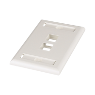 PANDUIT, NK2FIWY, Placa de Pared Vertical, Salida Para 2 Puertos Keystone, Con Espacios Para Etiquetas, Color Blanco Mate