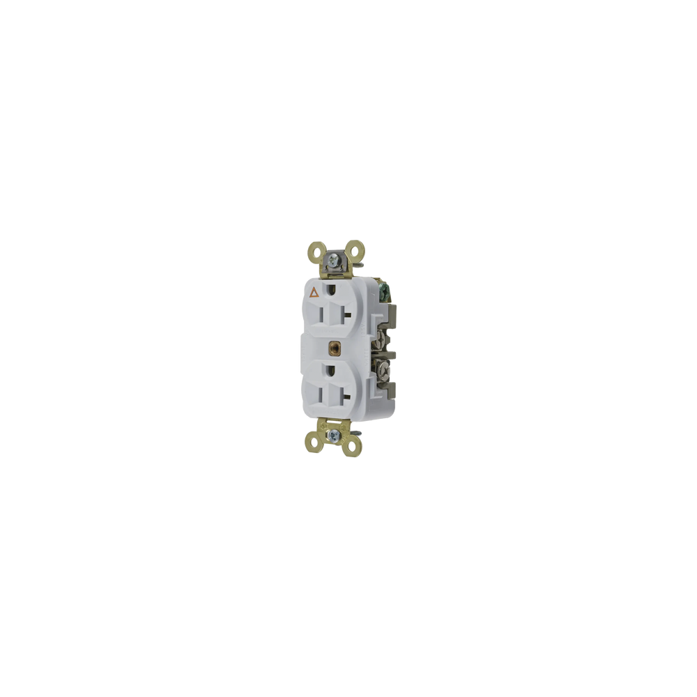 HUBBELL, HUB-IG5362W, Contacto Dúplex Conexión a Tierra Aislada/ 20 A 125 V/ 2 polos 3 Hilos/ Color Blanco/ Nema 5- 20R/ Grado I