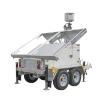 PRECISION, PST-VTS-4PL, Traila / Remolque de Doble Eje con Mástil Retráctil de 7.5 m. para Videovigilancia o Iluminación, con Ba