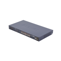PLANET, FGSW-1822VHP, Switch No Administrable PoE+ Extender, Aislamiento VLAN de 16 Puertos +, 2 Combo TP/SFP Gigabit y Pantalla