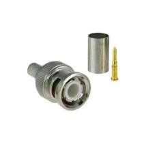 EPCOM TITANIUM, TT-RG-91, Conector BNC macho para 75 Ohm, de 3 piezas en línea, anillo plegable para cable RG-59/U en aplicación